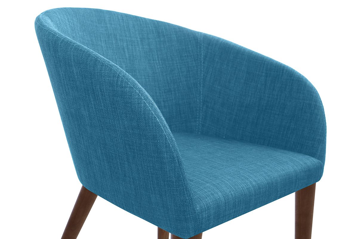 Coppia di 2 sedie design poliestere blu petrolio DALIA
