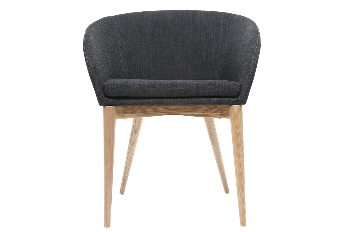 Coppia di 2 sedie design poliestere grigio antracite DALIA