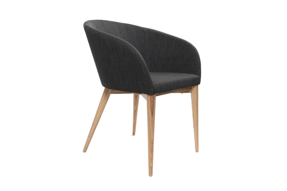 Coppia di 2 sedie design poliestere grigio antracite DALIA