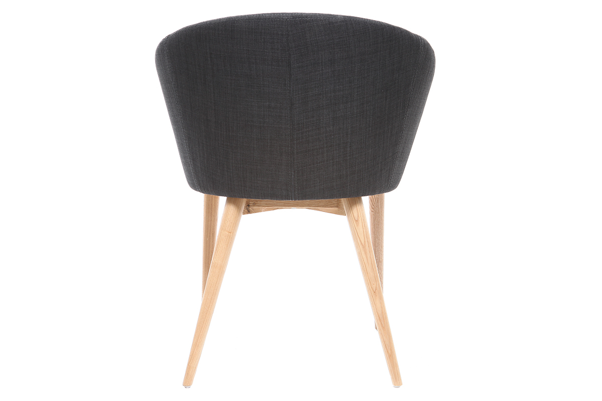 Coppia di 2 sedie design poliestere grigio antracite DALIA