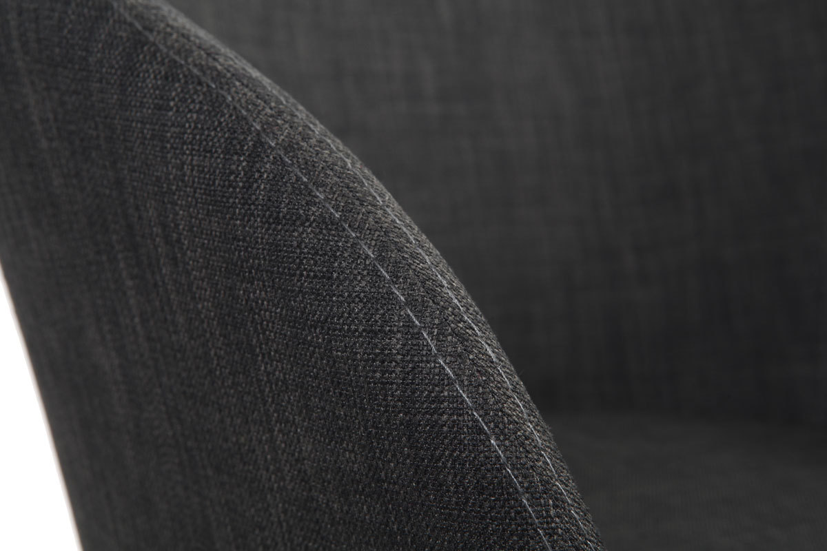 Coppia di 2 sedie design poliestere grigio antracite DALIA