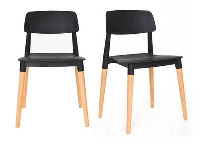 Coppia di sedie design scandinave nere GILDA - Coppia di sedie design scandinave nere GILDA