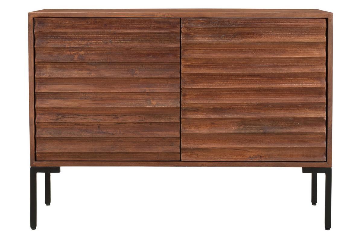 Credenza 2 ante in legno massello di mango e metallo ONDA