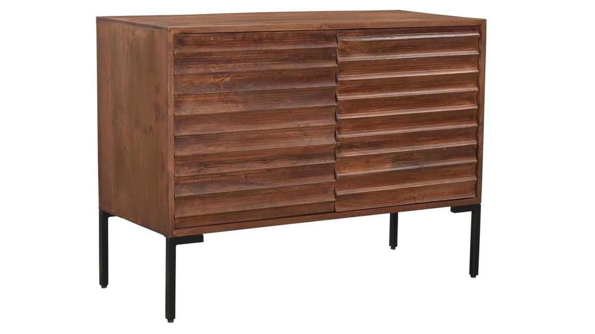 Credenza 2 ante in legno massello di mango e metallo ONDA