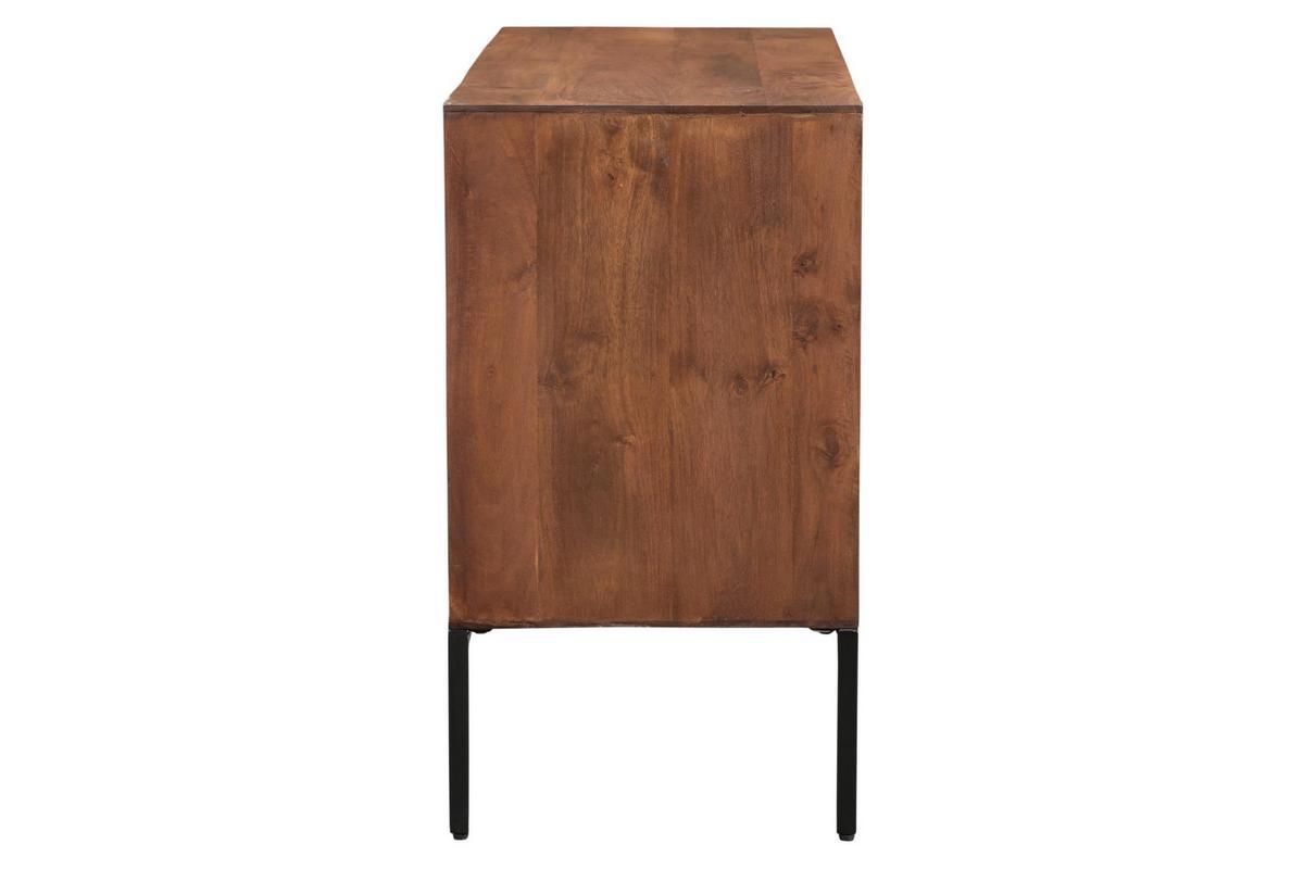 Credenza 2 ante in legno massello di mango e metallo ONDA