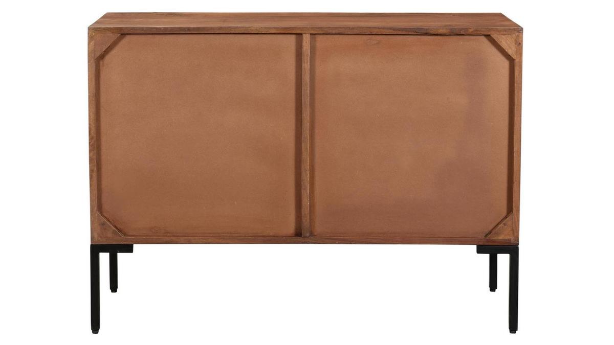 Credenza 2 ante in legno massello di mango e metallo ONDA