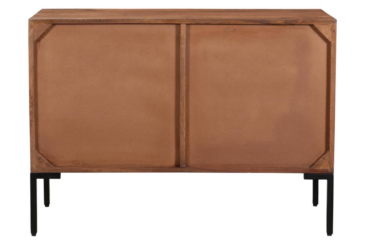 Credenza 2 ante in legno massello di mango e metallo ONDA