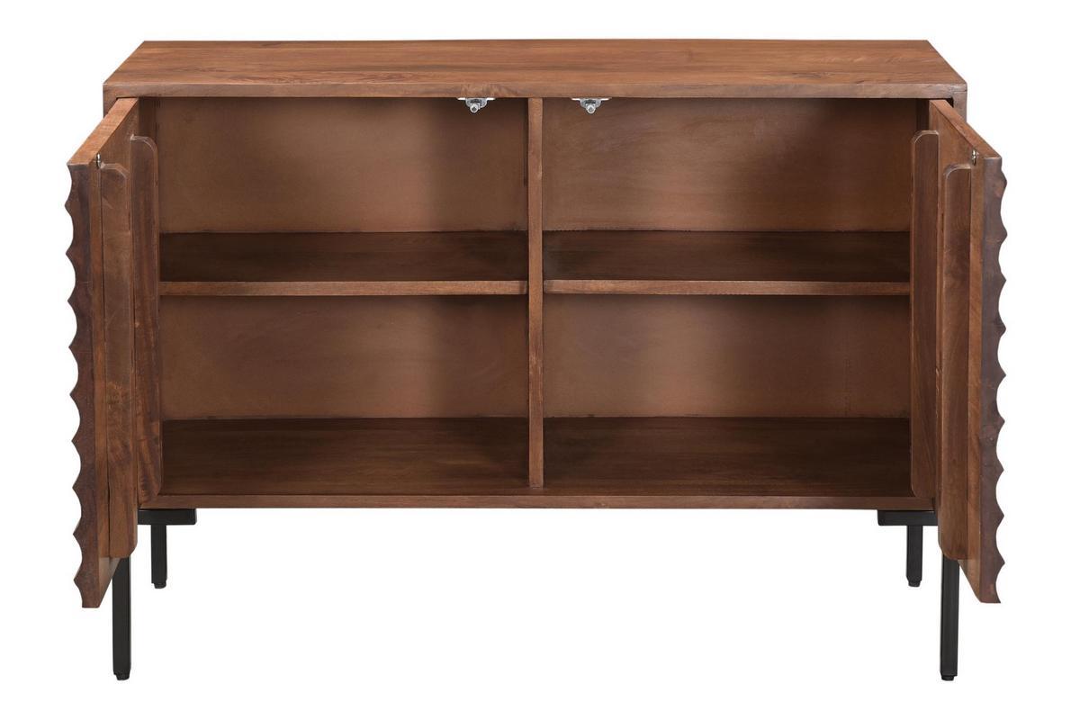 Credenza 2 ante in legno massello di mango e metallo ONDA