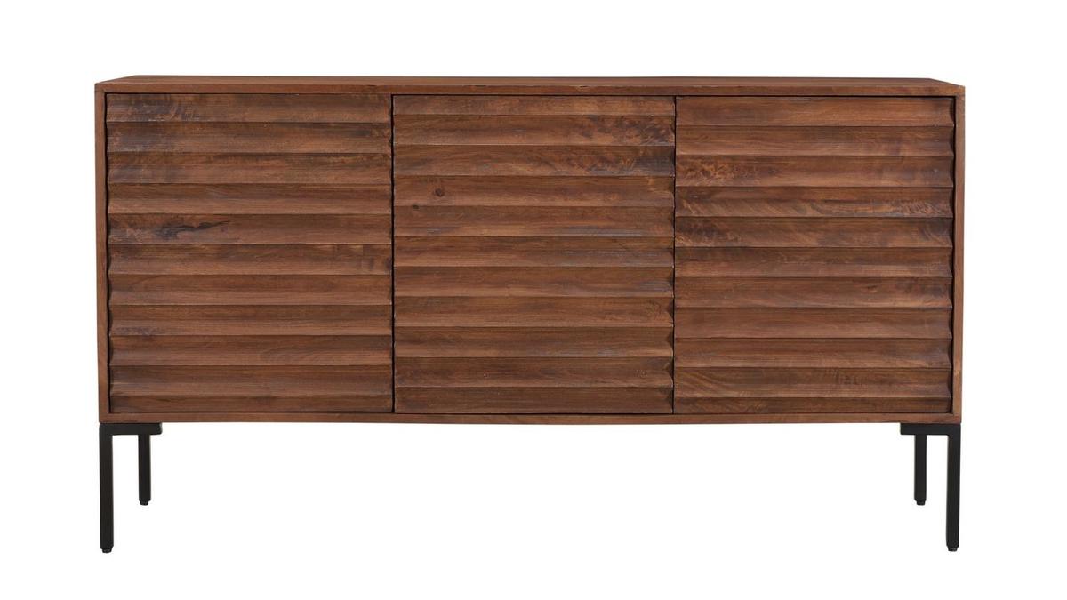 Credenza 3 ante in legno massello di mango e metallo ONDA