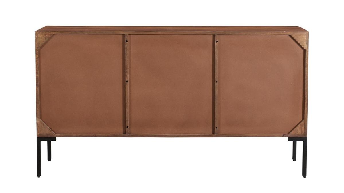 Credenza 3 ante in legno massello di mango e metallo ONDA