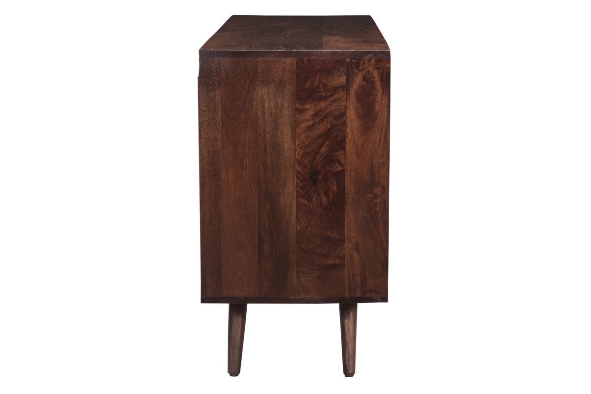 Credenza 4 ante con incisioni in massello di mango L138 cm REKHA