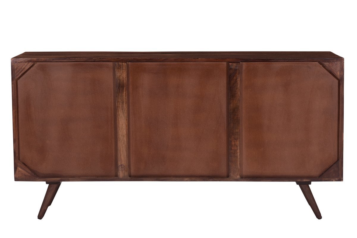 Credenza 4 ante con incisioni in massello di mango L138 cm REKHA