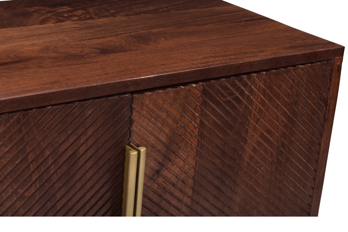 Credenza 4 ante con incisioni in massello di mango L138 cm REKHA