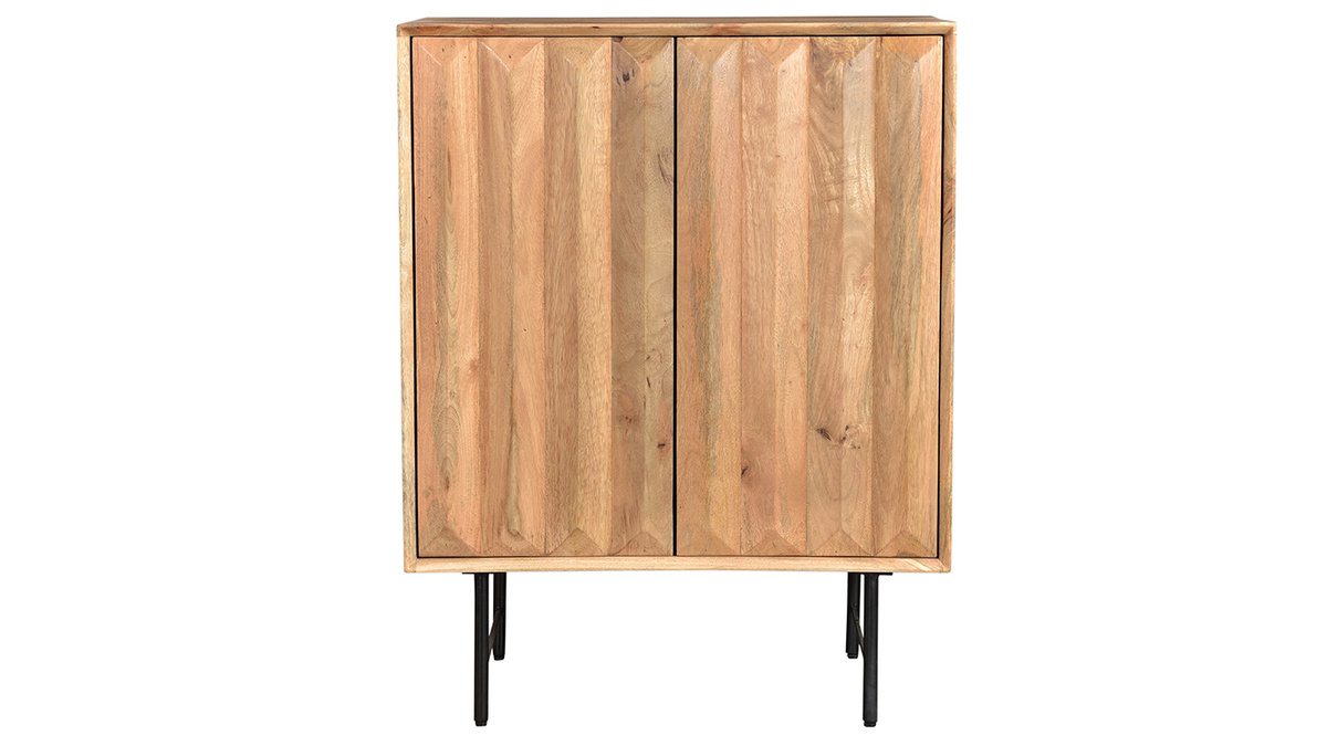 Credenza alta in legno massello di mango con ante rialzate L70 cm AGRA