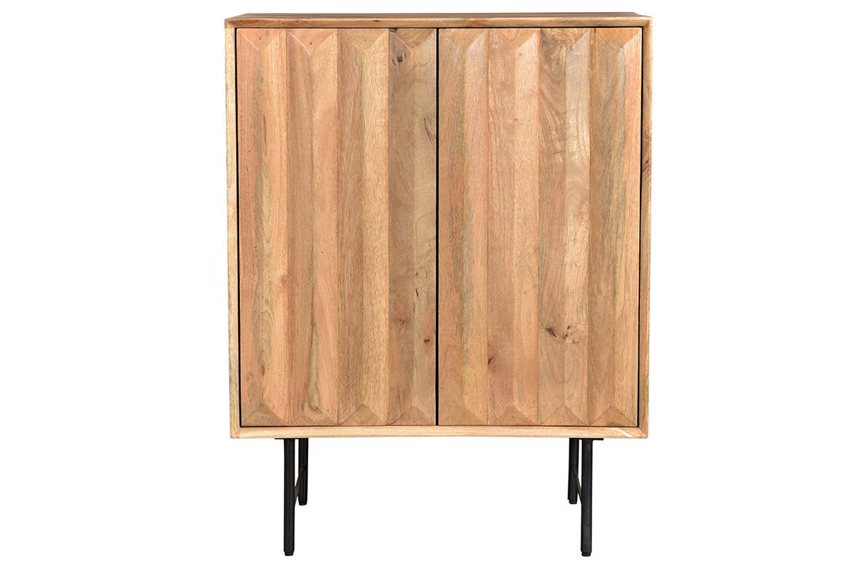 Credenza alta in legno massello di mango con ante rialzate L70 cm AGRA