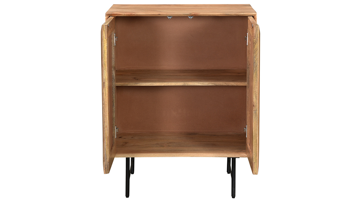 Credenza alta in legno massello di mango con ante rialzate L70 cm AGRA