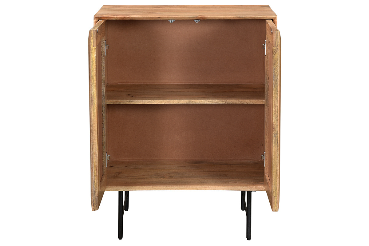 Credenza alta in legno massello di mango con ante rialzate L70 cm AGRA