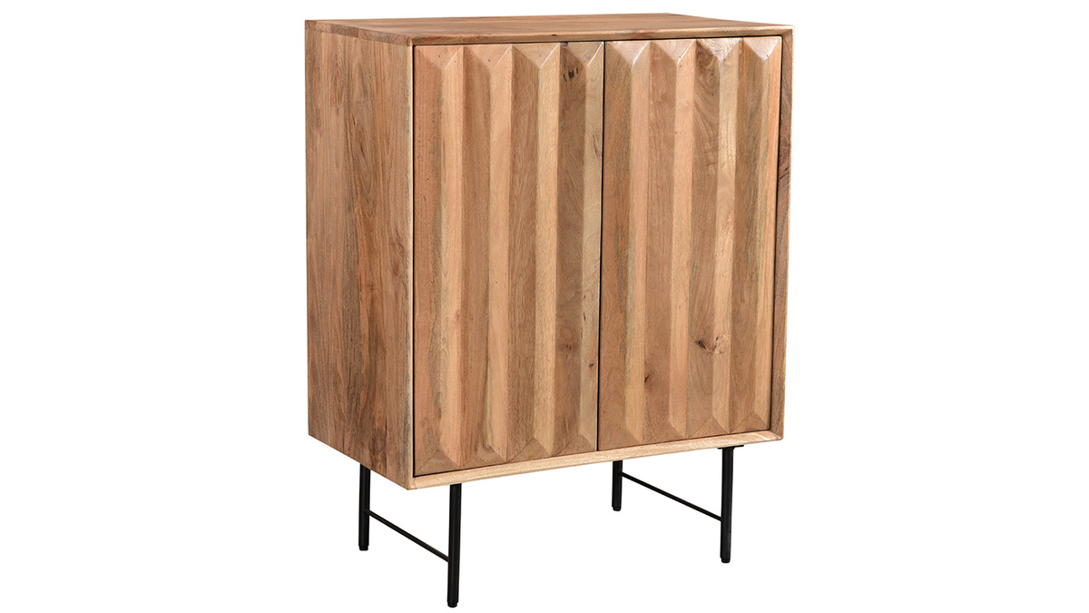 Credenza alta in legno massello di mango con ante rialzate L70 cm AGRA