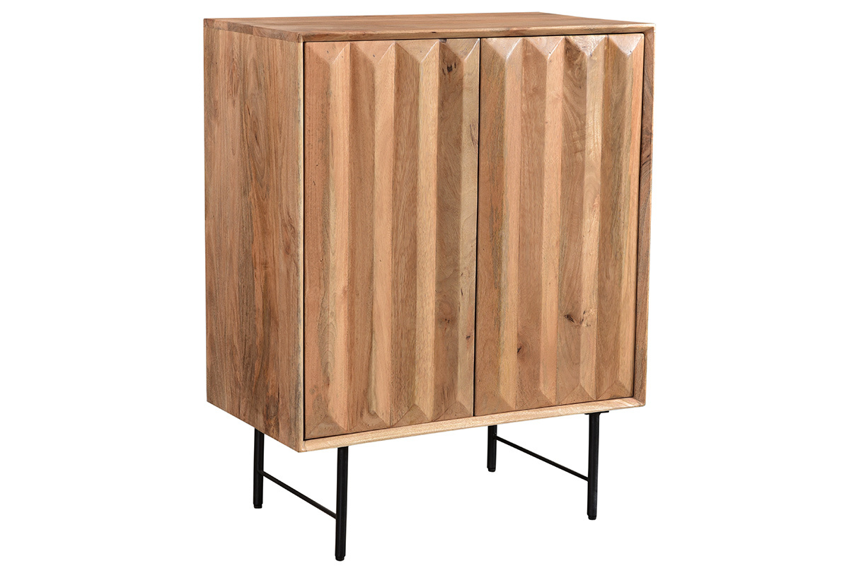 Credenza alta in legno massello di mango con ante rialzate L70 cm AGRA