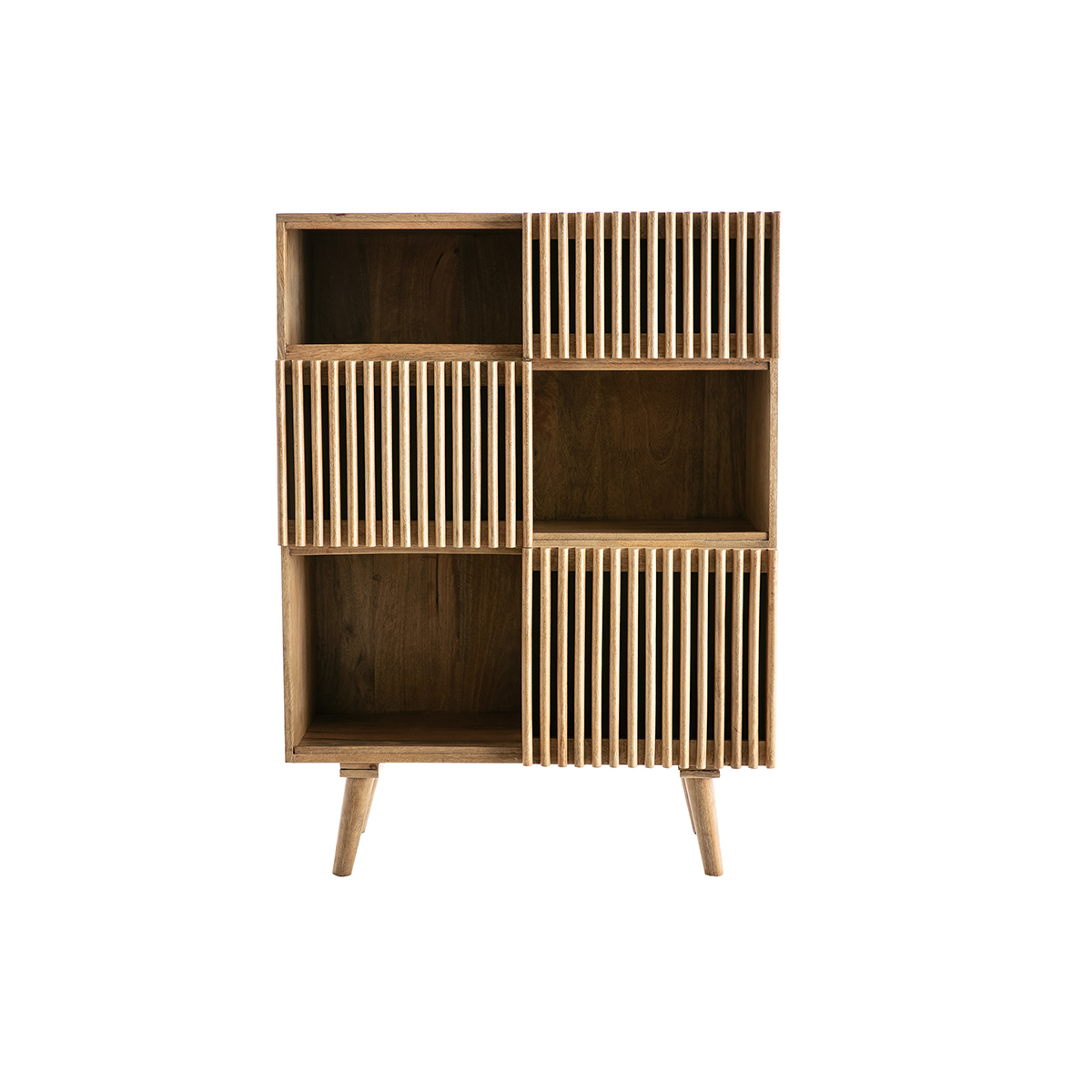 Credenza alta in mango con porte scorrevoli ALBA