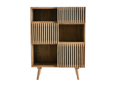 Credenza alta in mango con porte scorrevoli ALBA
