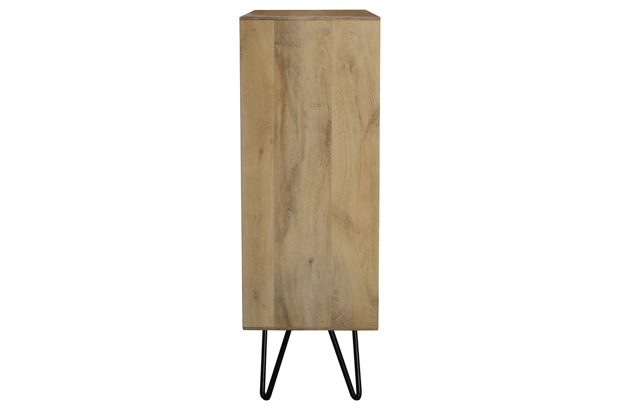 Credenza alta in mango e metallo nero VIBES