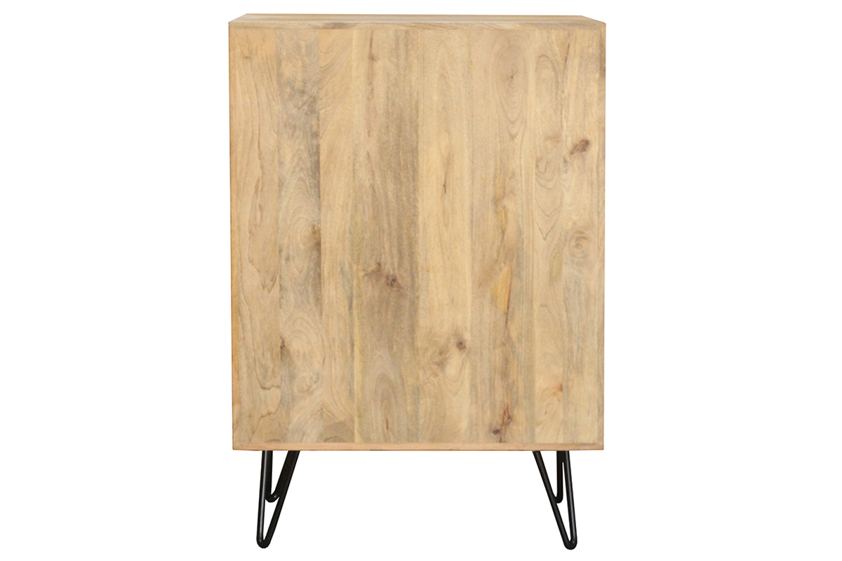 Credenza alta in mango e metallo nero VIBES