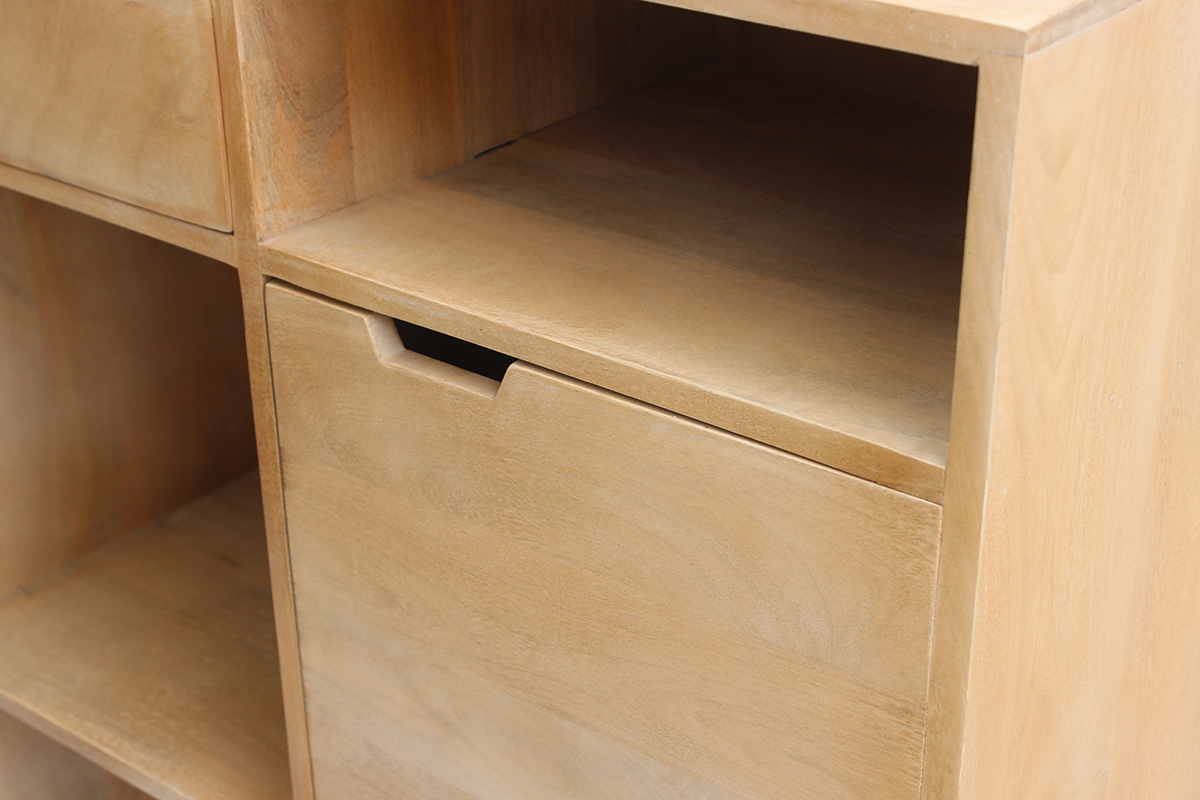 Credenza alta in mango e metallo nero VIBES
