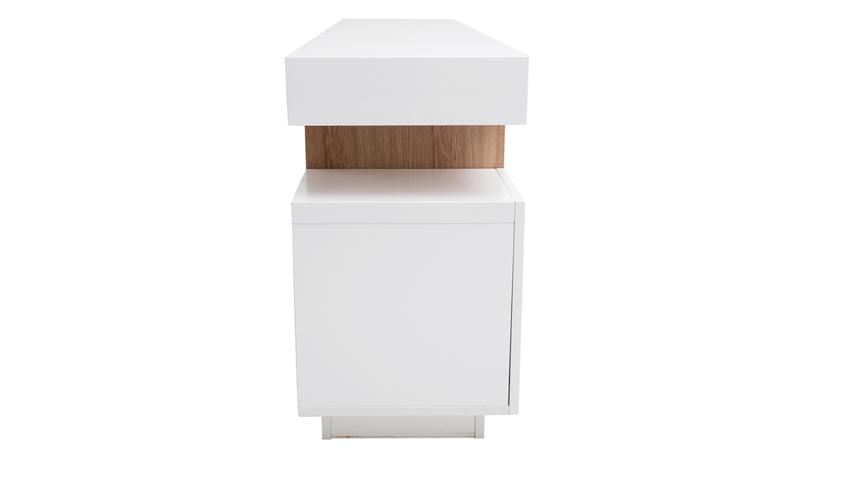 Credenza bianco opaco e nicchia in legno LIVO