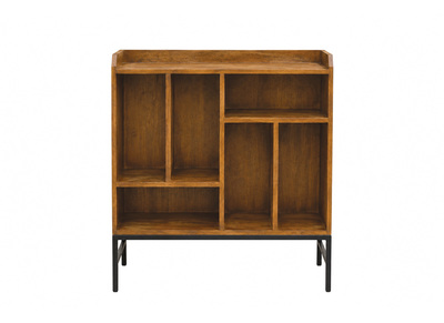 Credenza contenitore per vinili in legno massello e metallo nero L76 cm BLUES