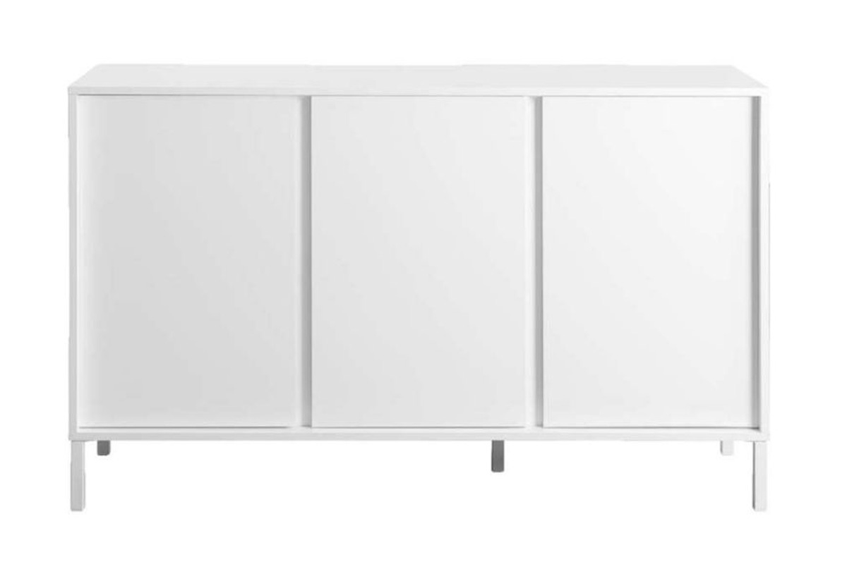Credenza design 3 ante bianco laccato base metallo bianco L137 cm MIKY