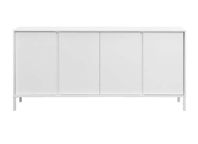 Credenza design 4 ante bianco laccato base metallo bianco L180 cm MIKY