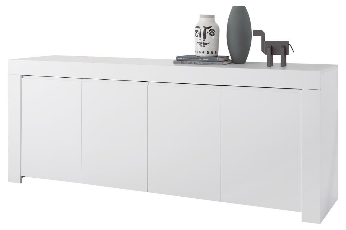 Credenza design 4 ante L210 cm bianco opaco TINO