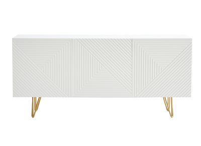 Credenza design bianco e dorato L160 cm OZEN