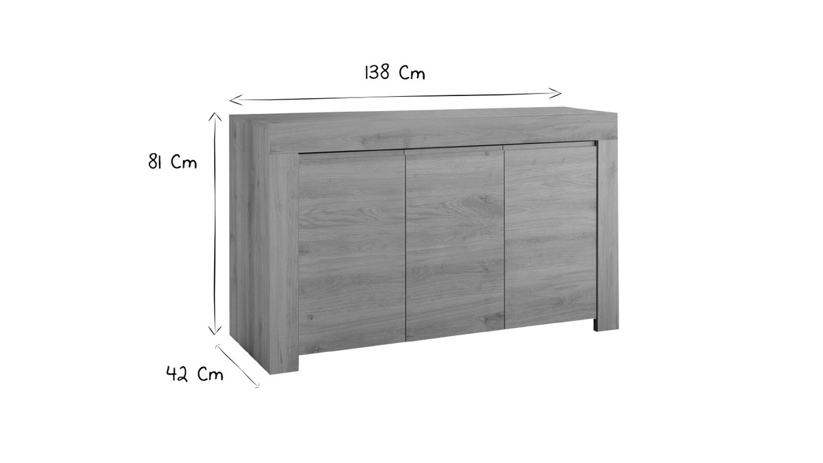 Credenza di design effetto rovere L138 cm TINO