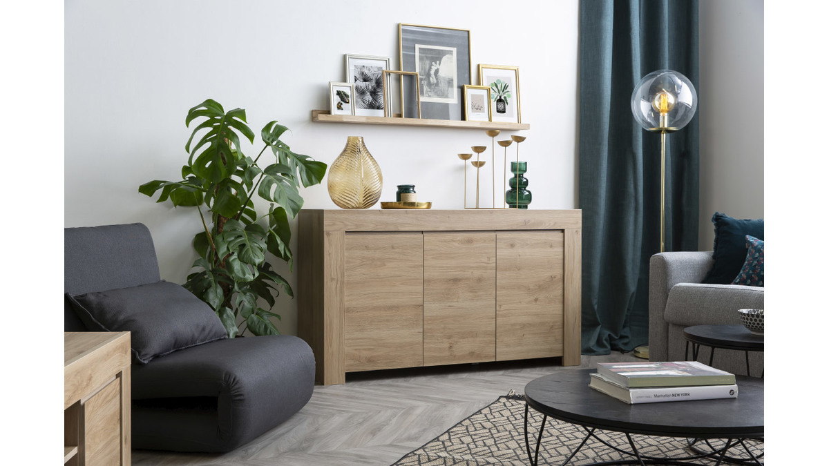 Credenza di design effetto rovere L138 cm TINO