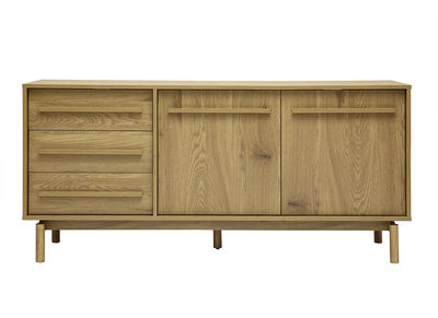 Credenza finitura legno rovere 2 ante 3 cassetti L160 cm YSEULT