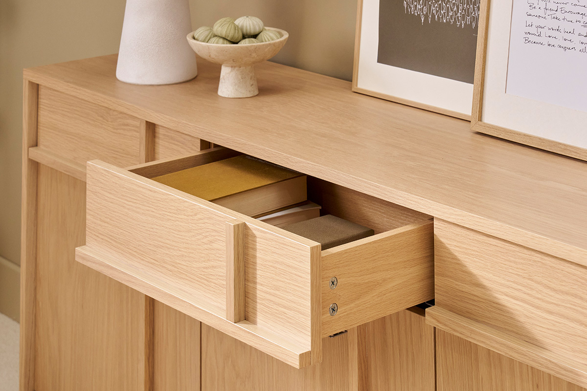 Credenza in legno chiaro di quercia L160 cm ZAO