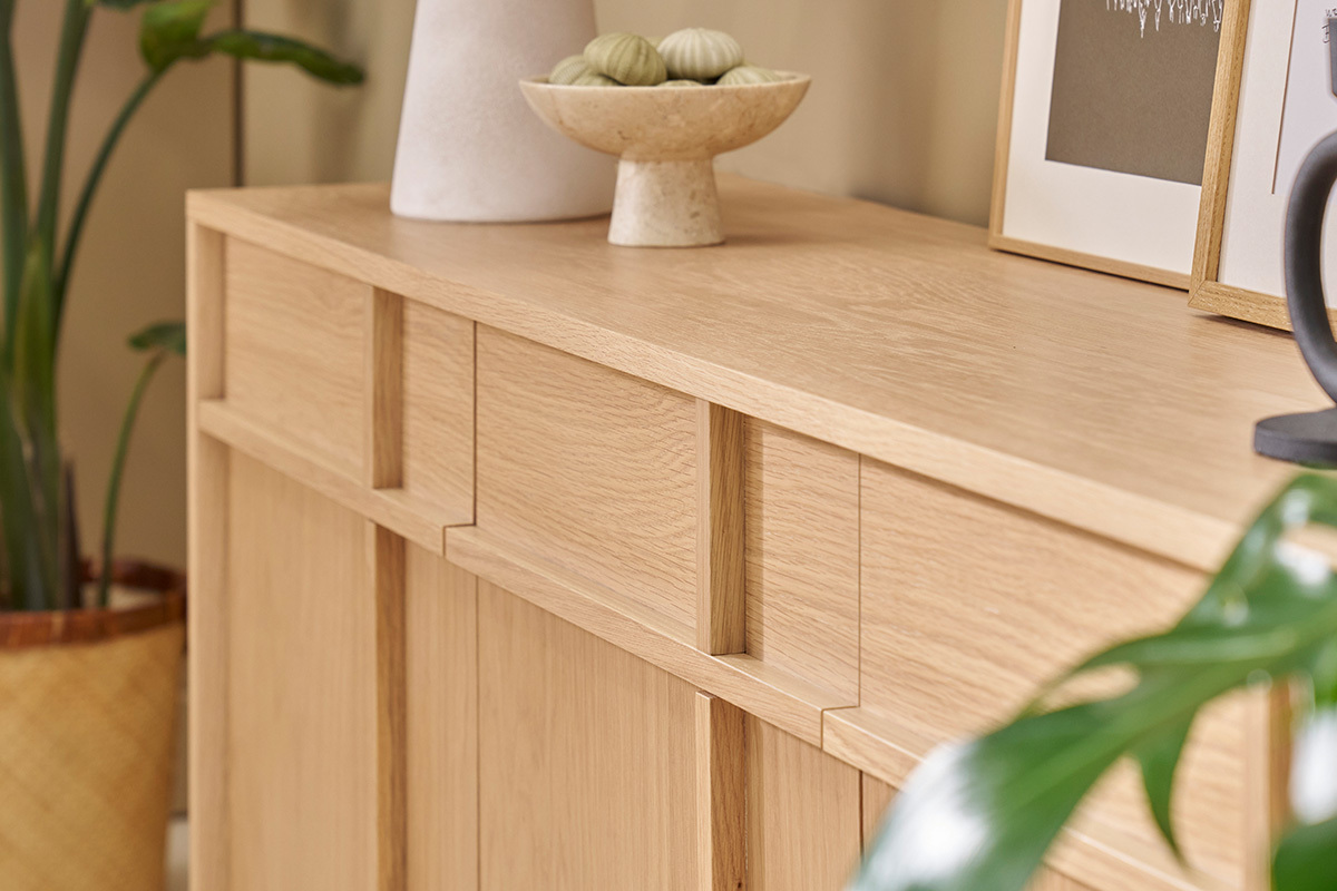 Credenza in legno chiaro di quercia L160 cm ZAO