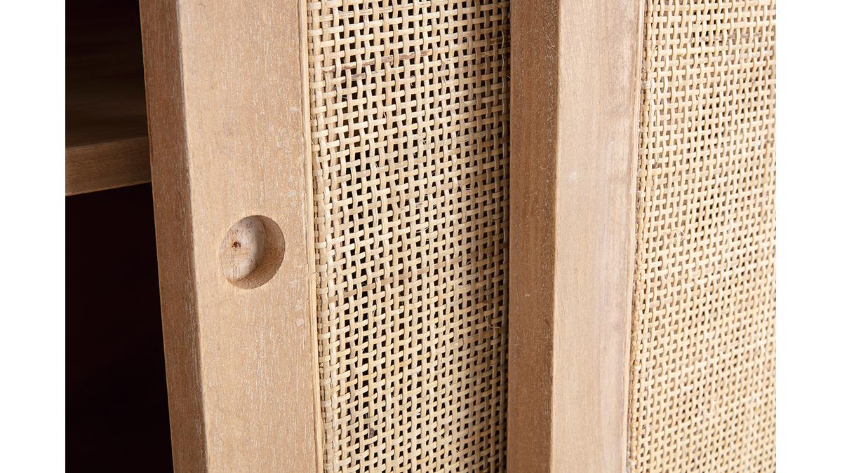 Credenza in legno di mango con intreccio in rattan ACANGE