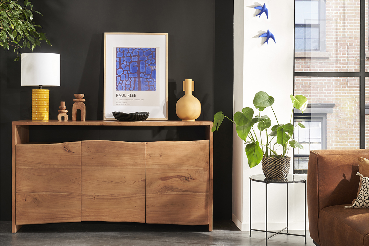 Credenza in legno massello 3 ante L150 cm BOHEMIAN