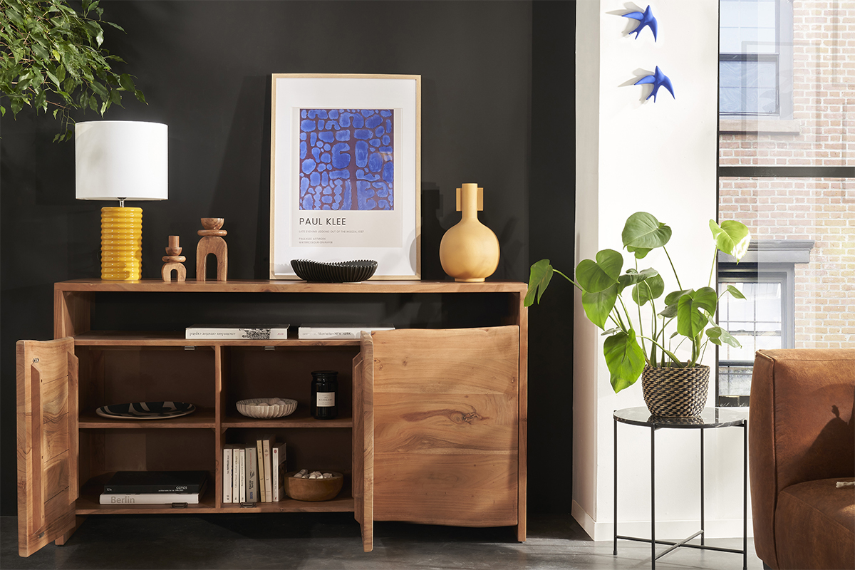 Credenza in legno massello 3 ante L150 cm BOHEMIAN