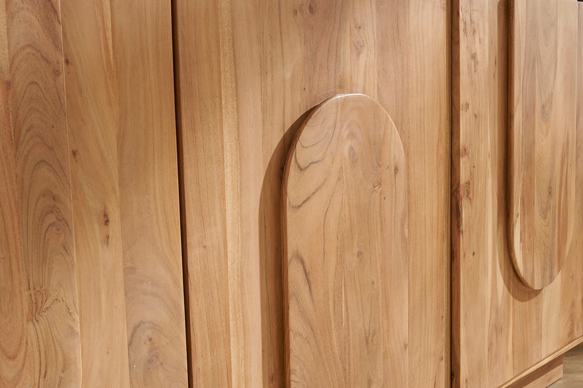 Credenza in legno massello con incisioni 3 ante L160 cm ARK