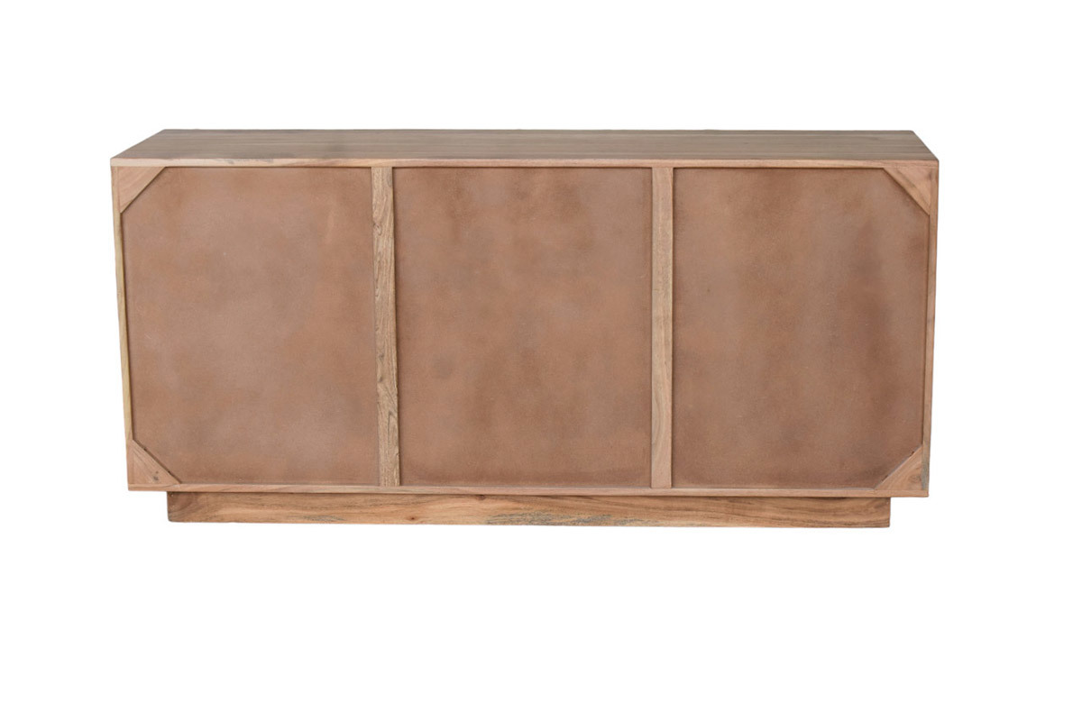 Credenza in legno massello con incisioni 3 ante L160 cm ARK