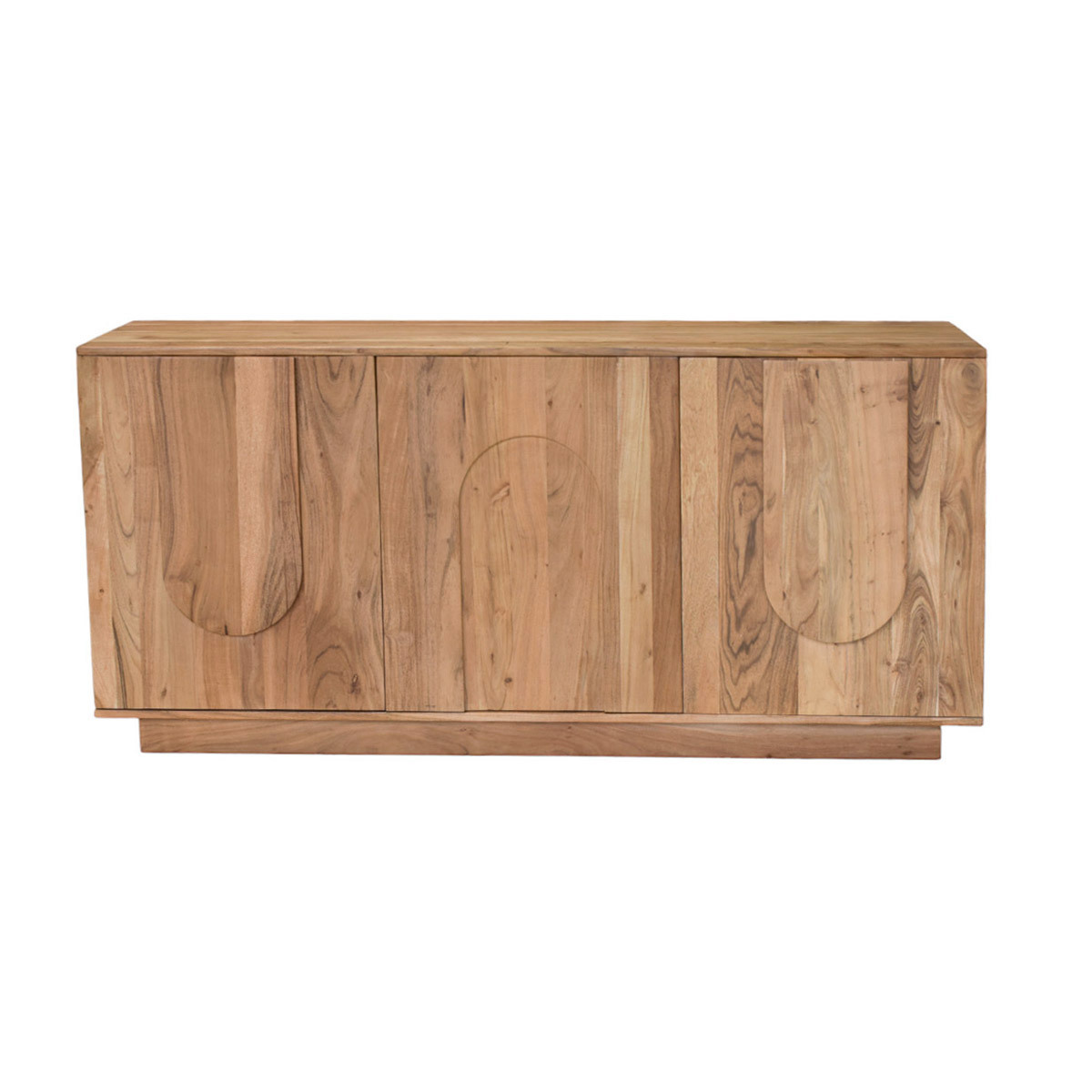 Credenza in legno massello con incisioni 3 ante L160 cm ARK