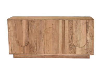 Credenza in legno massello con incisioni 3 ante L160 cm ARK