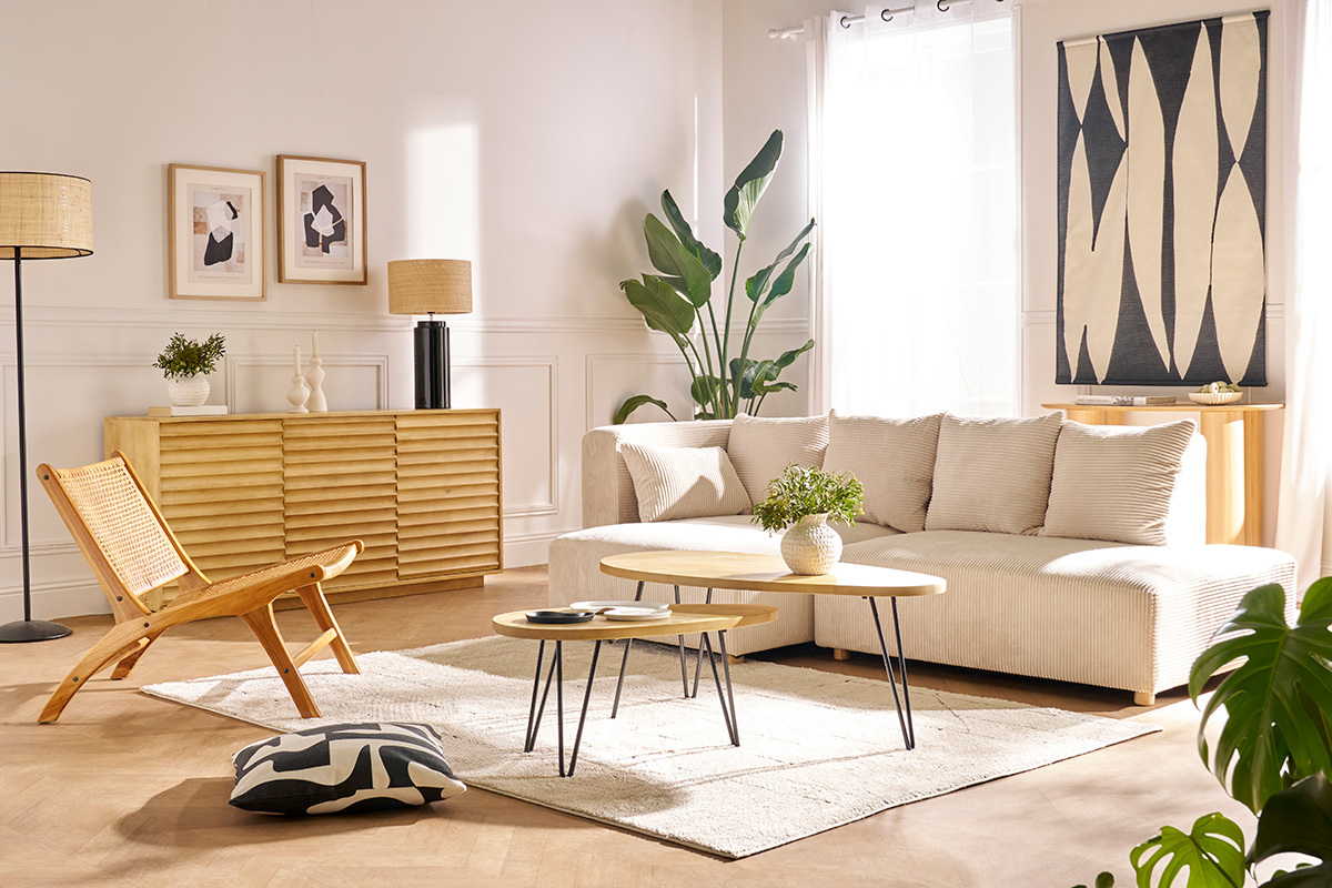 Credenza in legno massello di manghime 3 ante L160 cm MATCHA