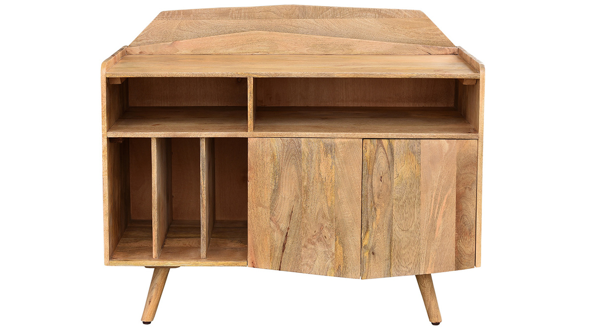 Credenza in legno massello di mango porta vinili MATAHARI - Miliboo