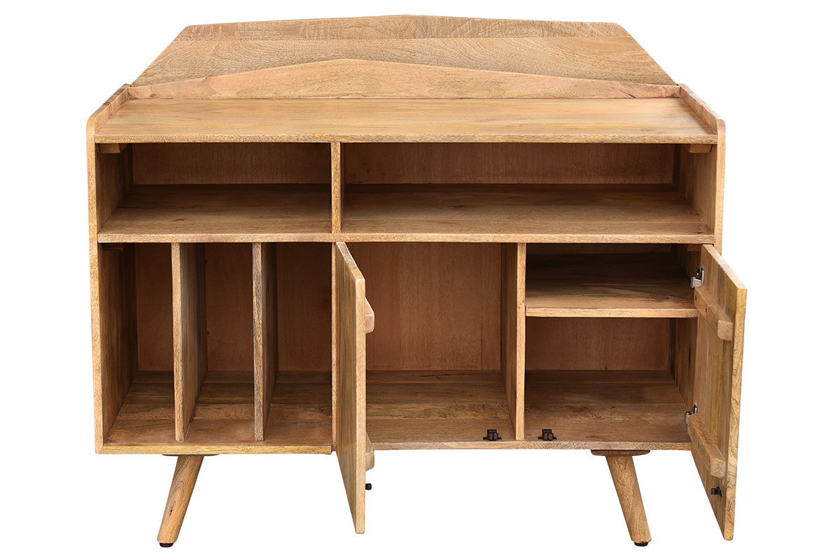 Credenza in legno massello di mango porta vinili MATAHARI