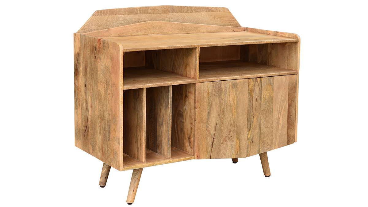 Credenza in legno massello di mango porta vinili MATAHARI